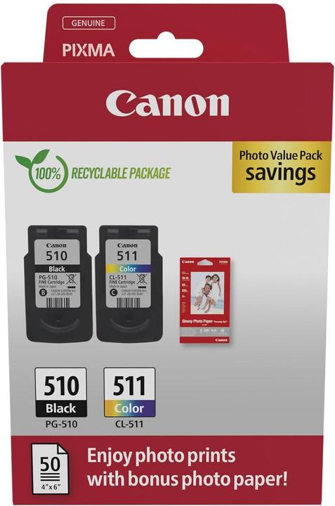 Actual product image Canon PG-510/CL-511 Ink Cartridge PVP (M, FC, C, Y)