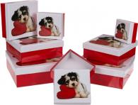 Image du produit Ootb Coffret cadeau rouge / blanc, chien avec coeur (Coffret cadeau)