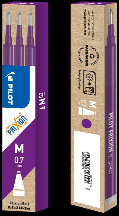 Produktbild Pilot FriXion Refill Set à 3 (Ersatzmine, Violett, 0.35 mm)