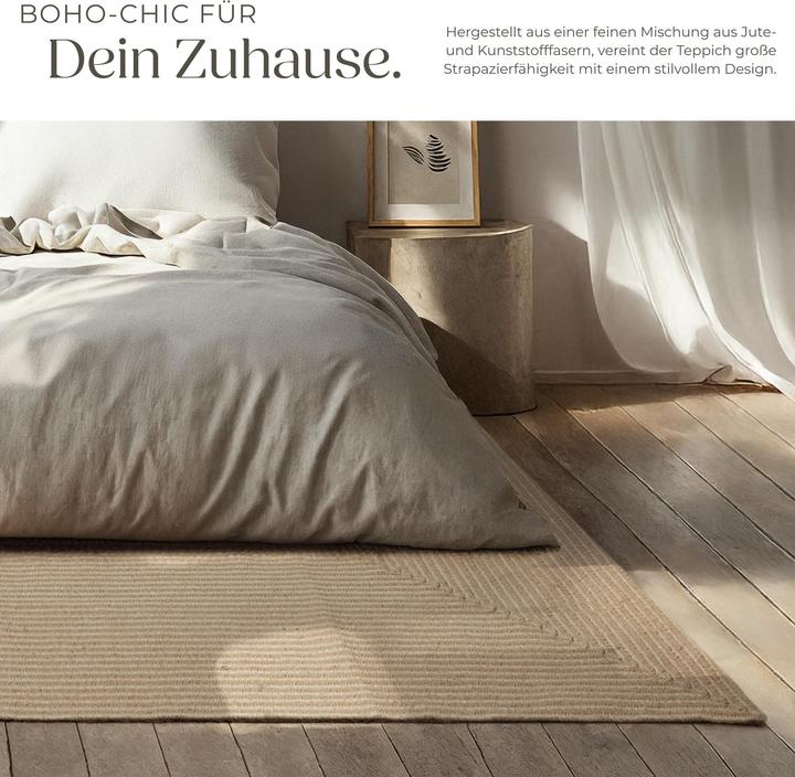 Immagine prodotto tectake Tappeto intrecciato Vibe in juta, stile boho-chic (230 x 160 cm)