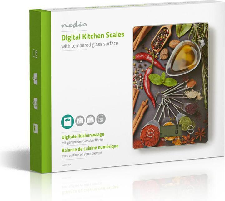 Produktbild Nedis Digitale Küchenwaage, LCD-Display, Glas I