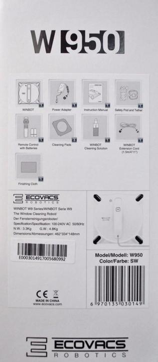 Actual product image Ecovacs Winbot W950