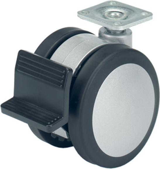 Produktbild Hettich Bala d-lock Zwillingsrolle mit Radfeststeller und Gleitlager