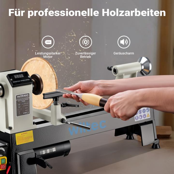 Produktbild Wiltec Drechselbank 550W Drechselmaschine Drehbank Drechsler Holz Dreheisen