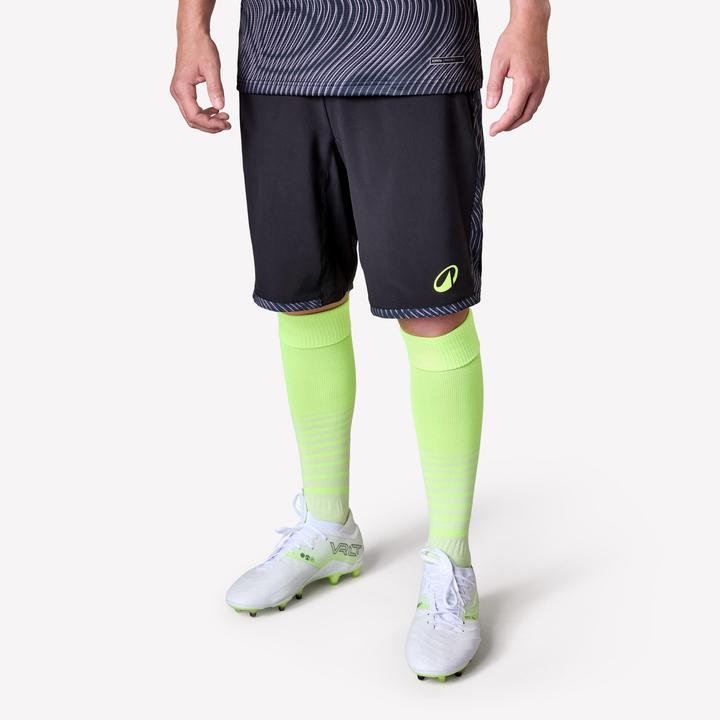 Actual product image Kipsta Damen/Herren Fussball Shorts - VIRALTO II Wavy schwarz/grau (M)