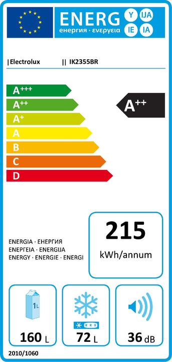 Label énergétique Electrolux Ik2355br (232 l)
