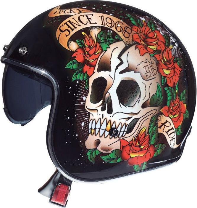 Actual product image MT Helmets Le Mans 2 SV Skull & Roses A1 (53 - 54 cm, XS)