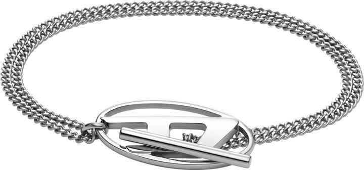 Diesel Oval D Logo Armband (17.50 cm, Edelstahl)