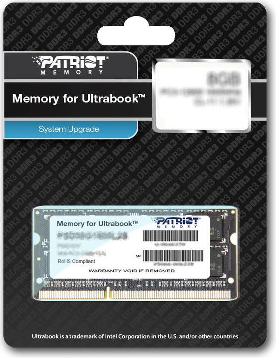Image du produit Patriot Mémoire pour Ultrabook (1 x 8GB, 1600 MHz, RAM DDR3L, SO-DIMM)
