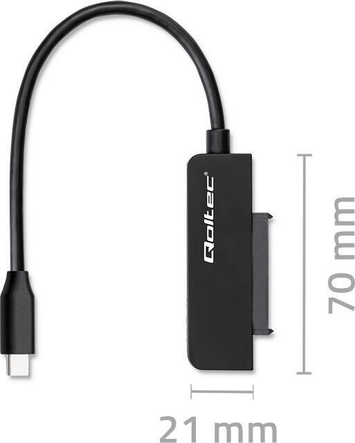 Produktbild Qoltec SATA Adapter für 2,5" SSD HDD, USB C, 2TB