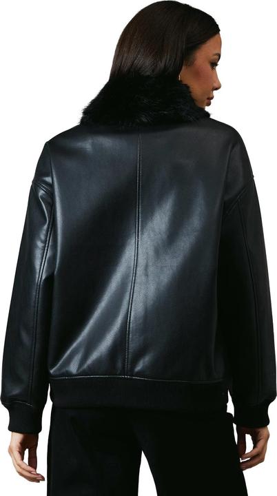 Actual product image Principles Womens/Ladies Leather Faux Fur Collar Bomber Jacket (40 D)
