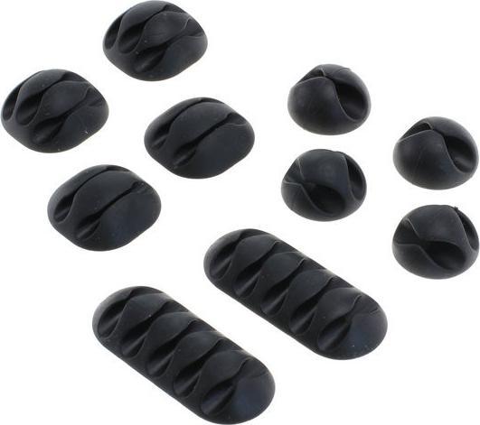 Produktbild AccuCell Kabelmanagement, die Kabelclips, Kabelhalter im 10er Set schwarz