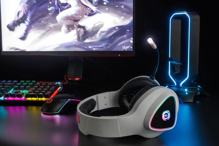 Produktbild Canyon GH-6, Shadder gaming headset, USB / 2x 3.5mm jack, 2m cable, multicolor RGB backlight, white (Kabelgebunden)