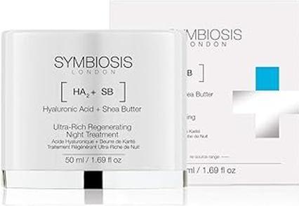 Image du produit Symbiosis Acide hyaluronique + beurre de karité) Soin de nuit régénérant ultra-riche (50 ml, Crème de nuit)