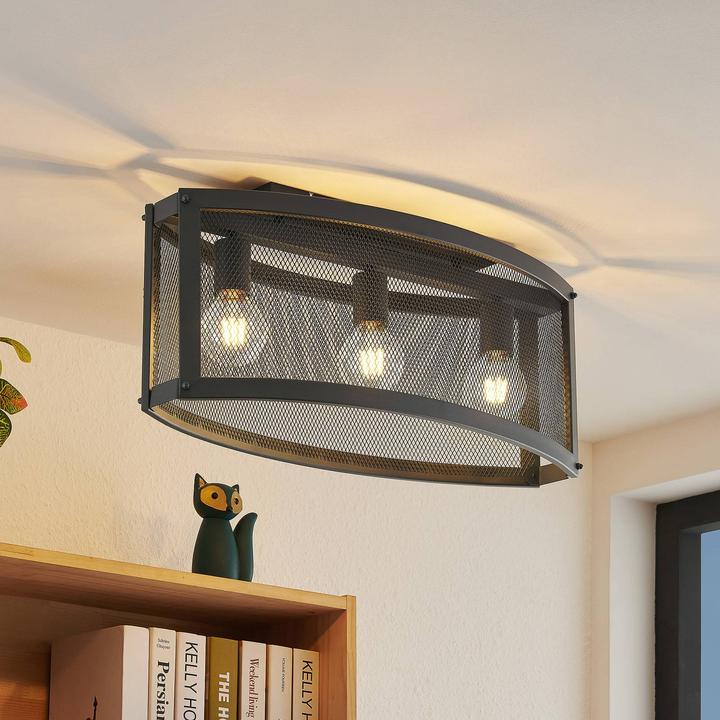 Actual product image Lindby Mizgin Ceiling Light with Grille 3 Flames (E27)