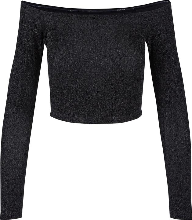 Urban Classics Ladies Off Shoulder Glitter Longsleeve