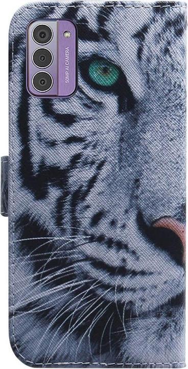 Actual product image Cover-Discount Nokia G42 - Leather Case Cover Tiger-Copy (Nokia G42)