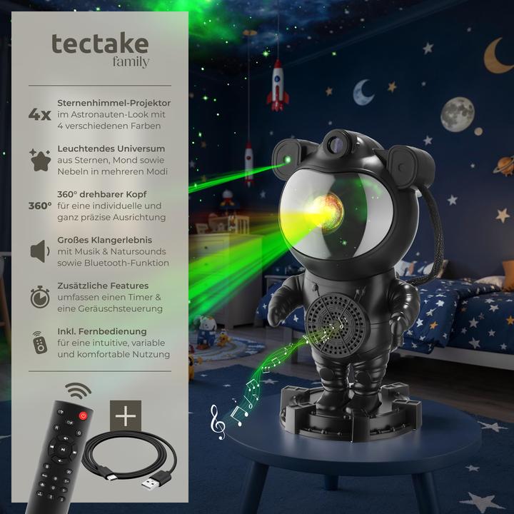 Actual product image tectake LED Starry Sky Projector Astronaut - with Bluetooth and remote control
