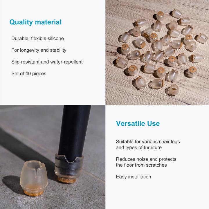 Actual product image Intirilife Chair base caps (Plug-in gliders, 40 Piece)