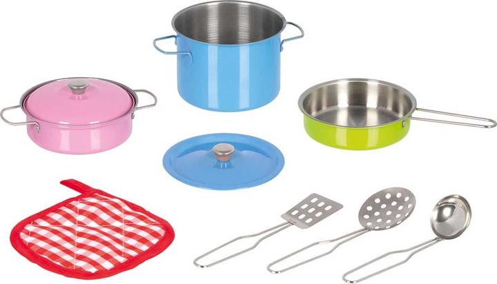 Produktbild Goki Kochset farbenfroh 9tlg Topf Pfanne Metall