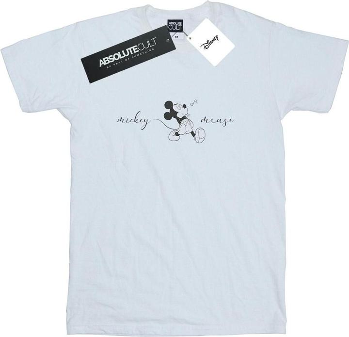 Actual product image Disney Womens/Ladies Mickey Mouse Whistle Cotton Boyfriend T-Shirt (3XL)