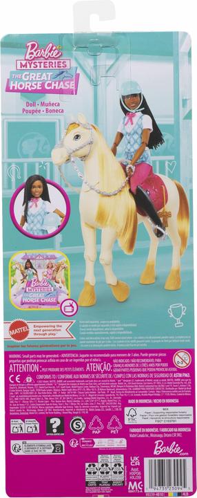 Actual product image Barbie Mysteries: The Mysterious Horse Adventure" Brooklyn" doll with riding outfit