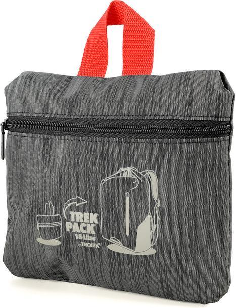 Actual product image Troika TREKPACK Roll Top foldable backpack, grey/red (15 l)
