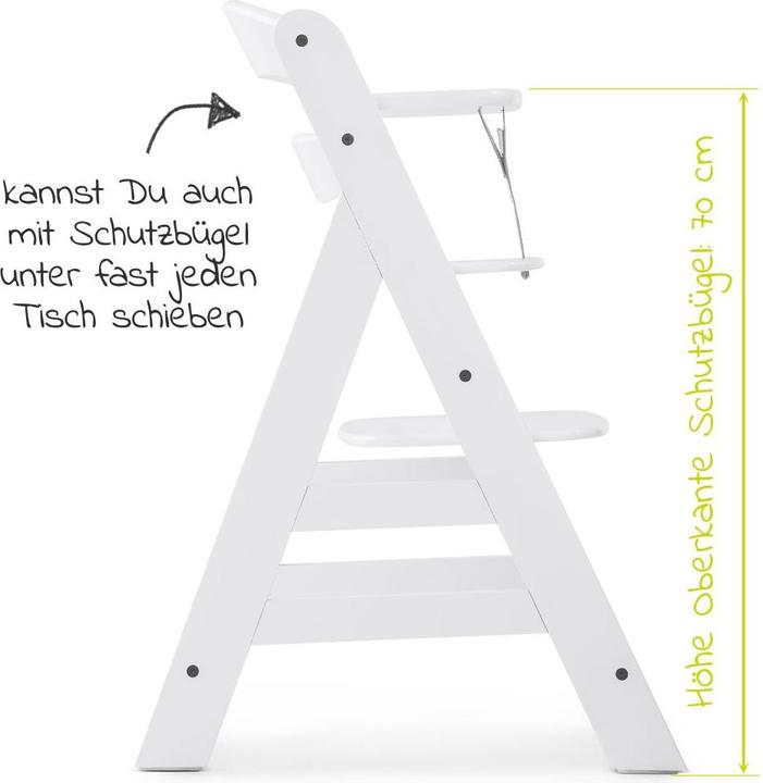Produktbild Hauck Hochstühle Hochstuhl Alpha Plus Weiss im Sparset inkl. Sitzkissen (Hochstuhl)