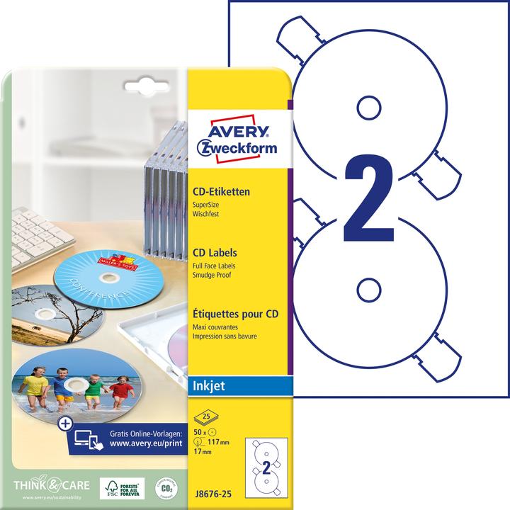 Actual product image Avery CD labels SuperSize