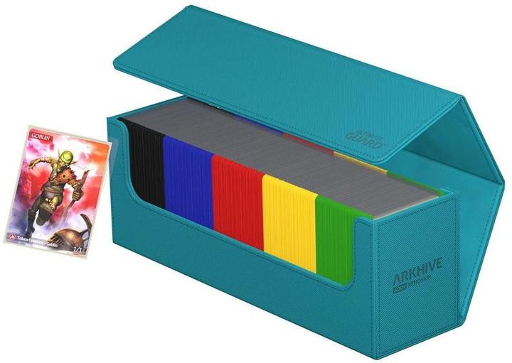 Actual product image Ultimate Guard Card Box XenoSkin Arkhive Monocolor 400+ Petrol Blue