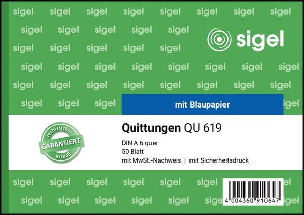 Produktbild Sigel Formularbuch "Quittung", einfaches Satzbild, A6 quer (50 x)