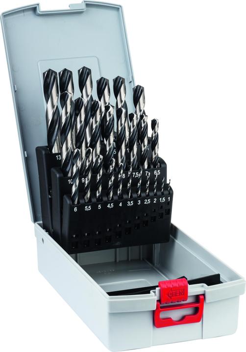 Bosch Professional Zubehör HSS-Spiralbohrer-Set PointTeQ, 25-tlg., ProBox, 1–13 mm (1 mm, 1.5 mm, 2 mm, 2.5 mm, 3 mm, 3.5 mm, 4 mm, 4.5 mm, 5 mm, 5.5 mm, 6 mm, 6.5 mm, 7 mm, 7.5 mm, 8 mm, 8.5 mm, 9 mm, 9.5 mm, 10 mm, 10.5 mm, 11 mm, 11.5 mm, 12 mm, 12.5 mm, 13 mm)