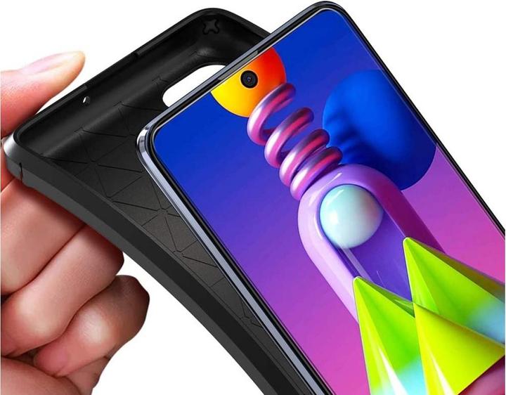 Actual product image Screenguard Samsung Galaxy M51 Cover Carbon Design TPU Case (Samsung Galaxy M51)