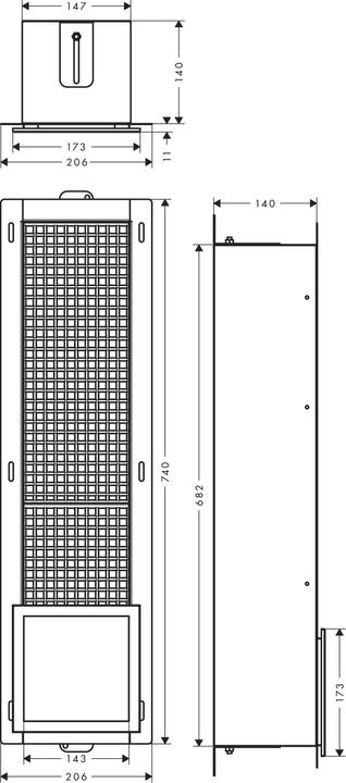 Image du produit hansgrohe XtraStoris Original Support de papier toilette, à encastrer, avec réservoir pour 6 roule