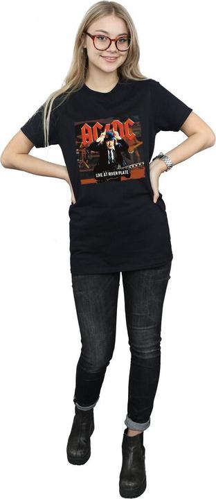 Actual product image AC/DC Womens/Ladies Live At River Plate Columbia Records Cotton Boyfriend T-Shirt (M)
