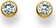 Natsumi Schmuck Ohrstecker Zirkonia Gelbgold 18K/750 3.5mm (750/18 K Gelbgold)