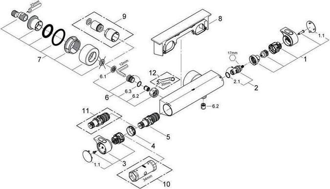 Produktbild Grohe Grohtherm 2000 Thermostat-Brausebatterie