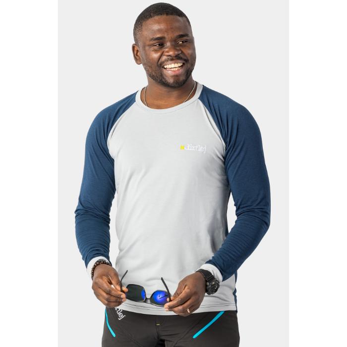 Produktbild dirtlej Mountee drirelease® Merino Longsleeve Jersey, grau/blau, XL (XL)