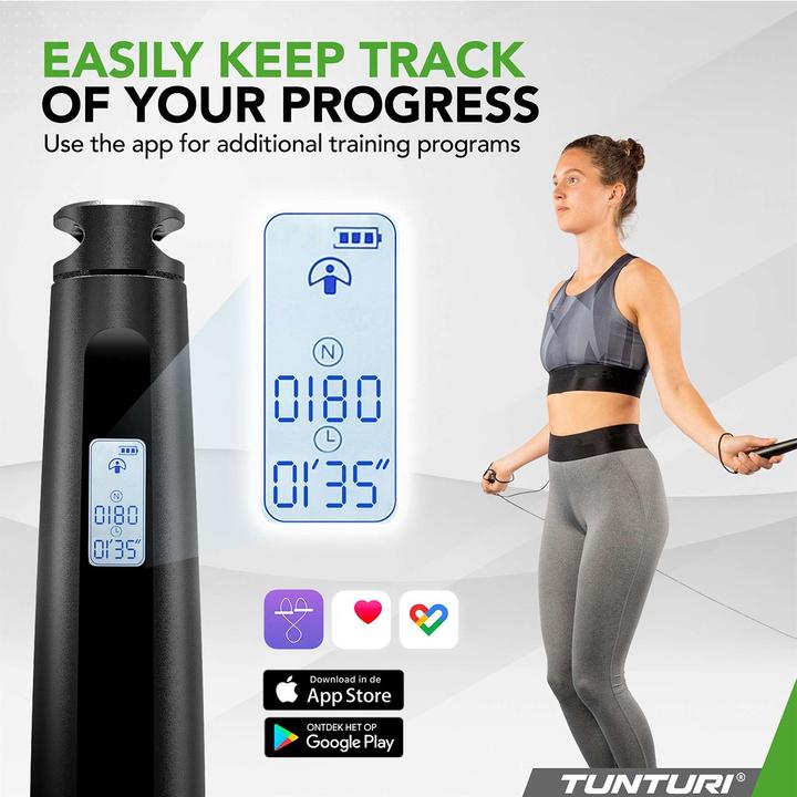 Image du produit Tunturi Smart Springseil mit Display und App (295 cm)