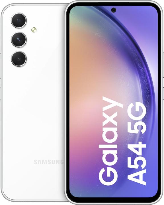 Productafbeelding Samsung Galaxy A54 5G (128 GB, Geweldig wit, 6.40", Dubbele SIM, 50 Mpx, 5G)