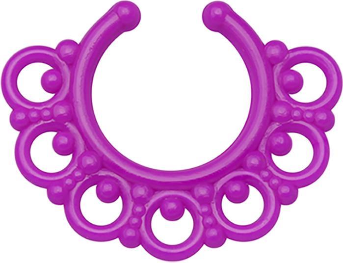 Actual product image Star Piercing Fake Septum Tribal mit Kugeln violett