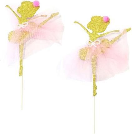 Produktbild Patisdécor Cake Topper - Goldene Ballerina-Tänzerin (2St.) (2 x)