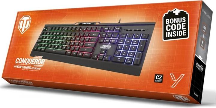 Produktbild Yenkee Metalltastatur für COMQUEROR-Gamer, dynamische Hintergrundbeleuchtung – limitierte World Of Tanks-Ve (Eng. Int., Kabelgebunden)