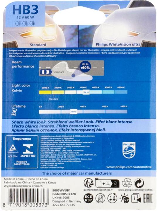 Image du produit Philips Ampoule halogène pour phare HB3 White ultra (HB3)