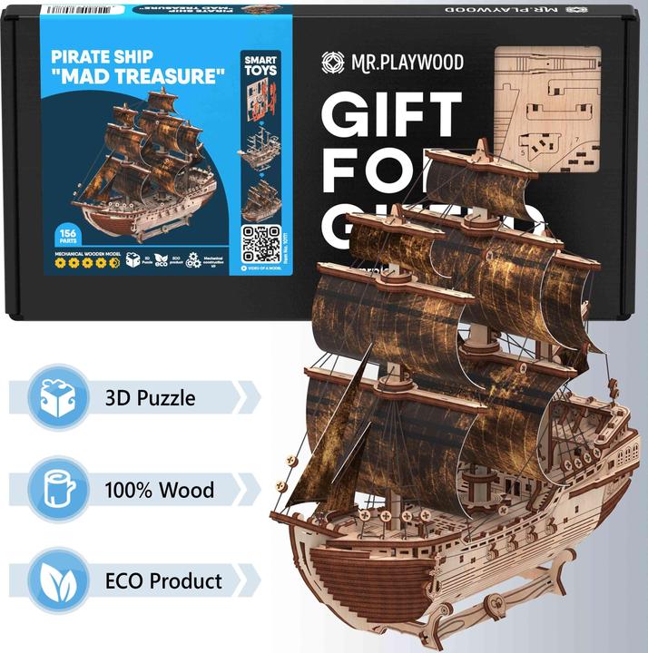 Actual product image Mr Playwood Pirate ship