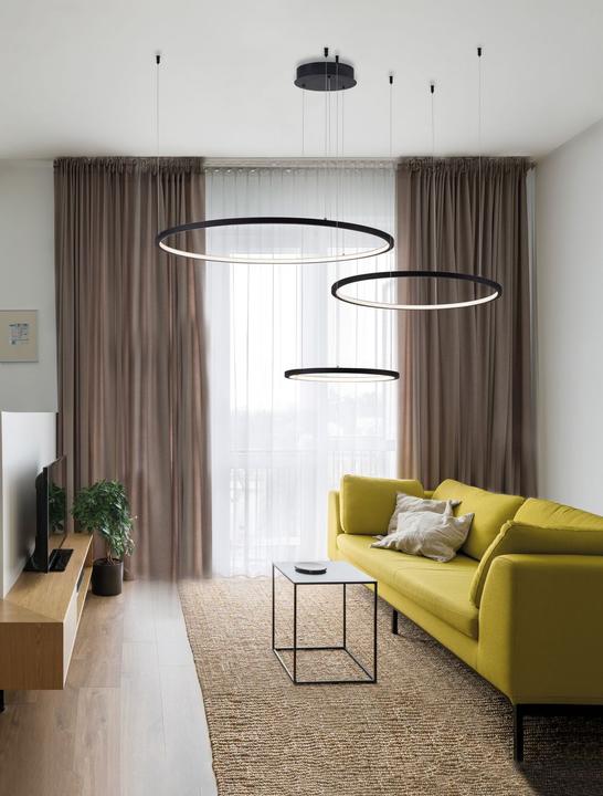 Produktbild Nova Luce PURPLE LED Pendelleuchte Schwarz 80W Warmweiss 150x130cm dimmbar 9210312