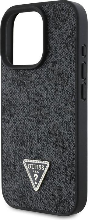 Productafbeelding Guess GUHCP16LP4TDSCPK iPhone 16 Pro 6,3" czarny/zwart hardcase Leer Metalen Logo Strass Crossbody (Apple iPhone 16 Pro)
