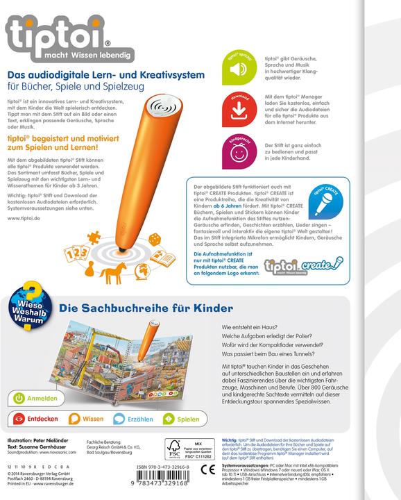 Actual product image tiptoi Wieso? Weshalb? Warum? Komm mit auf die Baustelle (German, Susanne Gernhäuser, Peter Nieländer, 2014)
