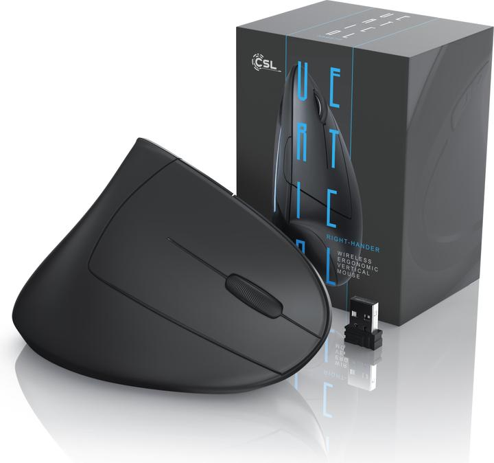 Immagine prodotto CSL Mouse USB verticale senza fili, mouse wireless, mouse ottico verticale, prevenzione del braccio del (Senza fili)