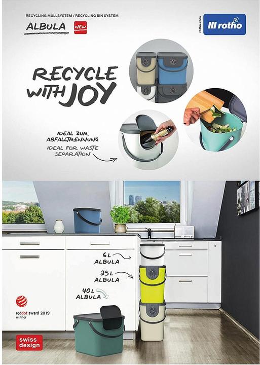 Immagine prodotto Rotho Bidone per il riciclaggio Albula 40 l, blu (40 l)